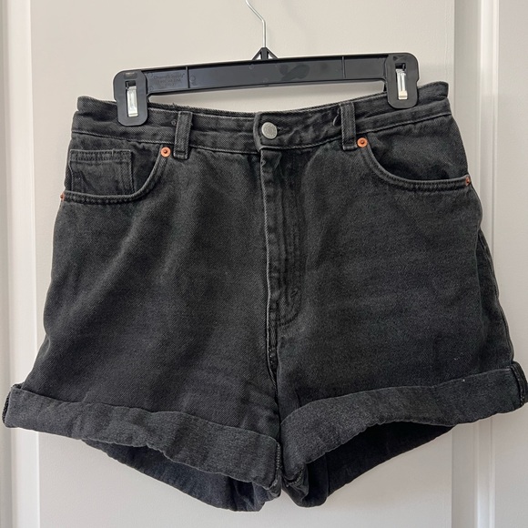 Monki Pants - Monki Black Denim Jean Shorts
